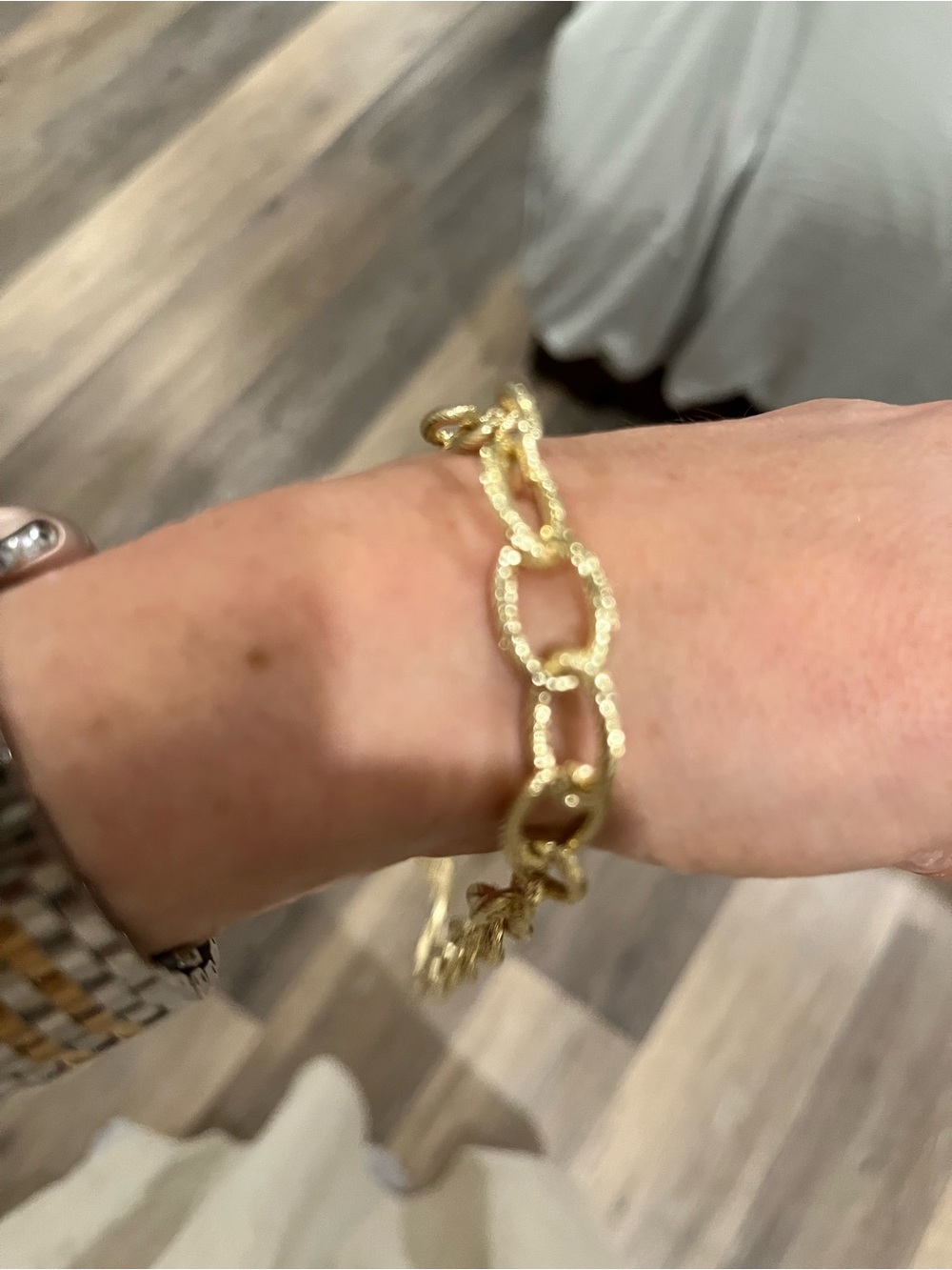 Freida Rothman Gold Textured Link Necklace - Picture 5 of 5